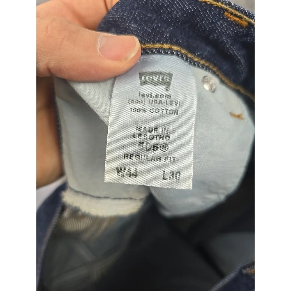 Levi's 505 Jeans Men's 44x30 Blue Denim‎ Straight Leg Workwear Durable NWT
